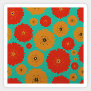 Red & Orange Floral Pattern Sticker